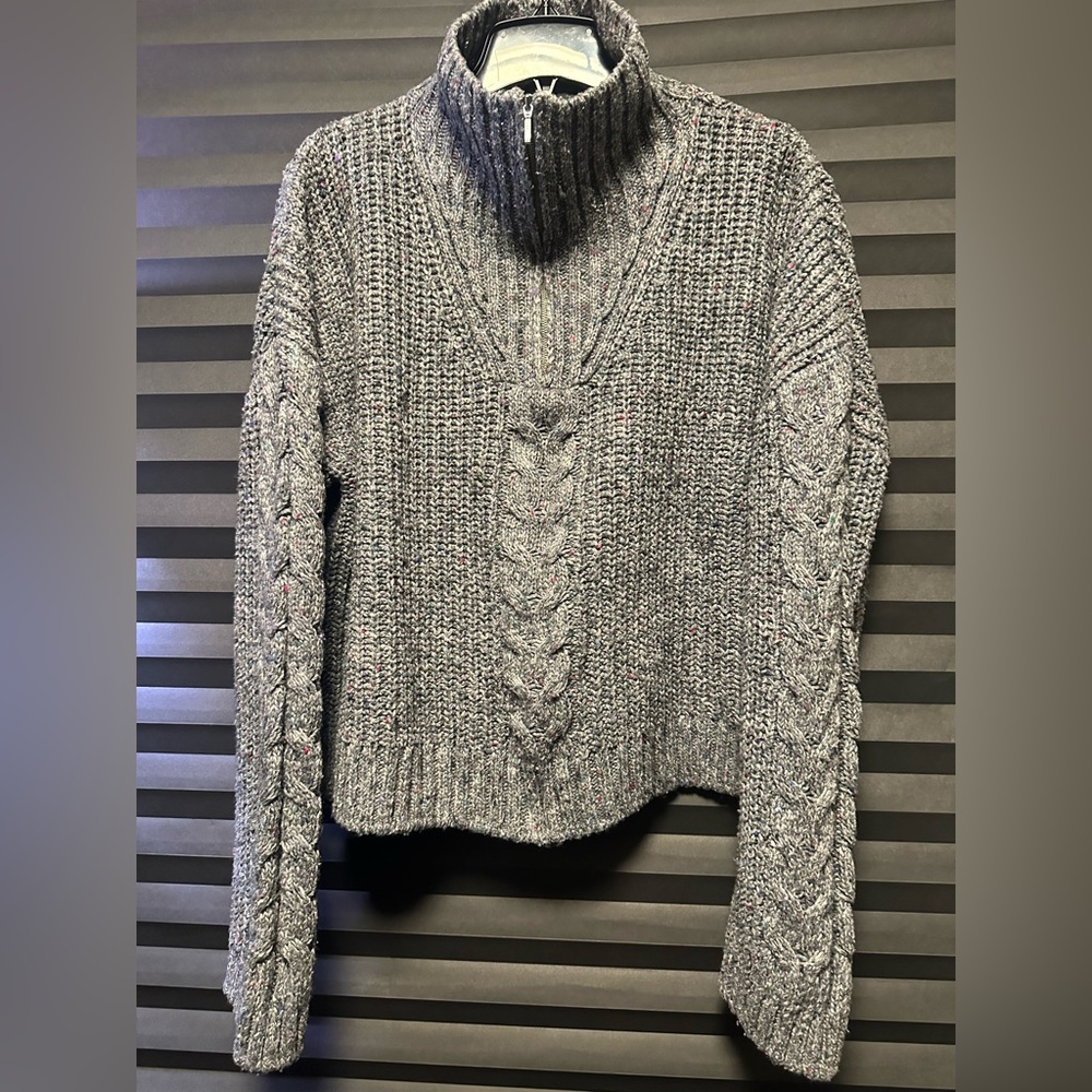 Prana Charcoal Cable Knit Turtleneck Sweater Laurel Creek Sweater xl